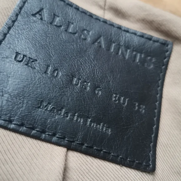 All Saints Richardson Biker Sand Brown Women Jacket. - Picture 10 of 11